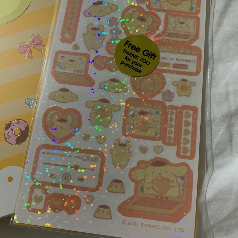 Pompompurin Yellow Medium-Sized Paperback Notebook with Free Sticker Sheet